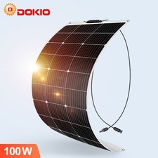Dokio 100W Panneau Solaire Flexible 12V pour Bateau,Voilier,Chalutier,Péniche