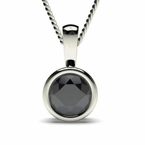 Pendentif diamant rond noir