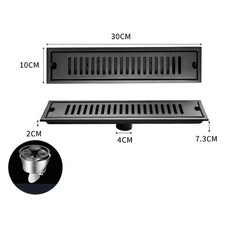 Vidange de sol robuste en acier inoxydable noir avec filtration double couche à