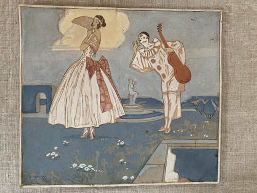 Peinture pierrot colombine - pierrot, et