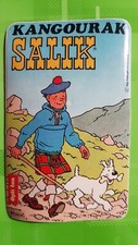 Deux autocollants Tintin publicitaire Kangourak SALIK