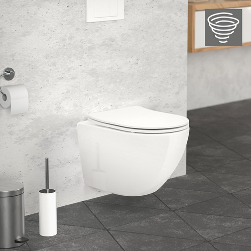 Toilette suspendu blanc siège