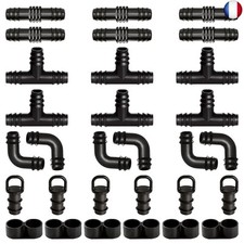 VooGenzek 30 Pièces Raccords d'Irrigation pour Tubes 16mm, Connecteur de Tuyau 