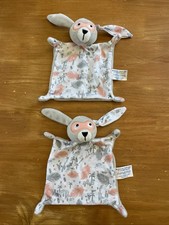 Lot 2 Doudou plat lapin gris