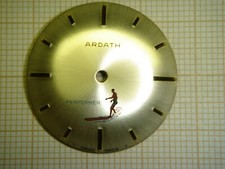 CADRAN VINTAGE NEUF DE STOCK POUR MONTRE ARDATH PERFORMER DE 10 LIGNES 1/2