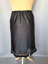 Joli Jupon vintage 80'S satin dentelle noir Taille L FR42 US10 UK14 EU40