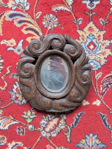 Miroir ancien mercure bois - miroir,