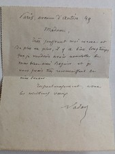 Carte Lettre autographe de