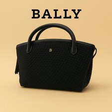 Sac à main BALLY toile dorée quincaillerie noire du Japon 130910K authentique