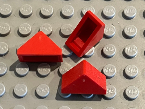 Lego red slope brick ref - slope,