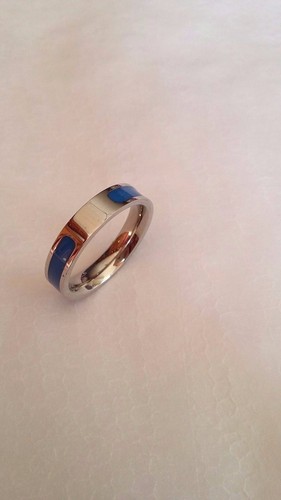 Bague inka bleue acier argent