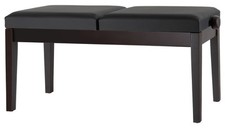 Banquette de Piano Régable Tabouret Banc Clavier Deux Places Bois de Rose Mat