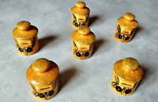 SÉRIE VINTAGE DE 6 POTS A ÉPICES - POTERIES PROVENÇALES EN FAÏENCE DE VALLAURIS