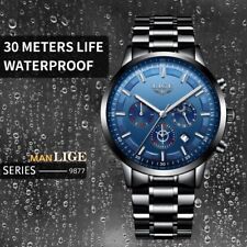 LIGE Montre Homme Acier