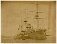 Marine Française, Cuirassé, Le Redoutable vintage albumen print Tirage albumin