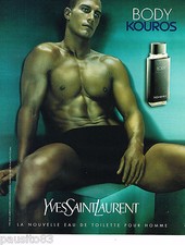 PUBLICITE ADVERTISING 065  2000  YVES SAINT LAURENT parfum homme KOUROS BODY