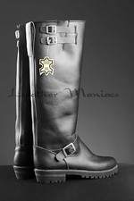 Haut Bottes en Cuir Bottes Chopper Moto Oldtimer Bottes Hautes