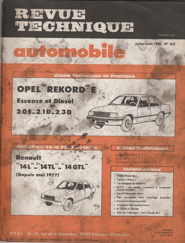 Revue technique automobile rta - revue,