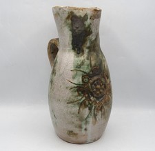 Grand pichet en céramique scarifiée émaillée signée Françoise Decheville XXème