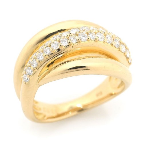 Bague ondulée pavé diamant - bague,