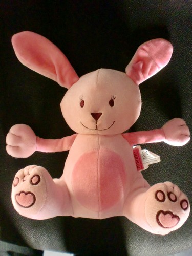 Doudou peluche lapin rose - peluche,