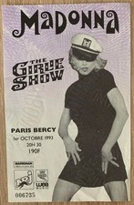 Madonna - Ticket concert The Girlie Show -N°6735 du 1er Octobre 1993 Paris Bercy