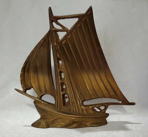 Brass sailboat gaff - sailboat, rigged