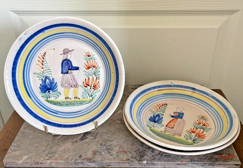 Ancien lot assiettes - 3, creuse