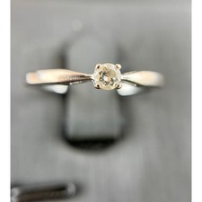 Bague Solitaire Or Blanc Diamant Env 0,07ct