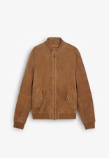 Blouson cuir bomber marron