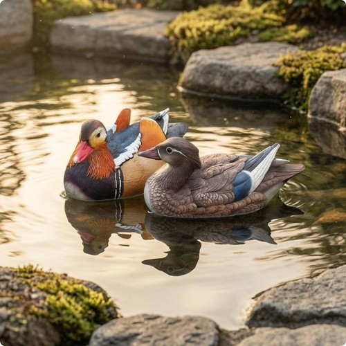 Canards mandarins flottants - canards,