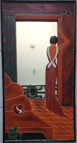 Miroir art déco artisanal - , de
