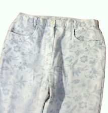 Pantalon Fleuri Blanc Bleu