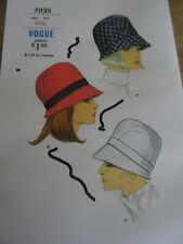 7035 PATRON VOGUE VINTAGE ANNEE 1960    CHAPEAU POP  ART T 55CM