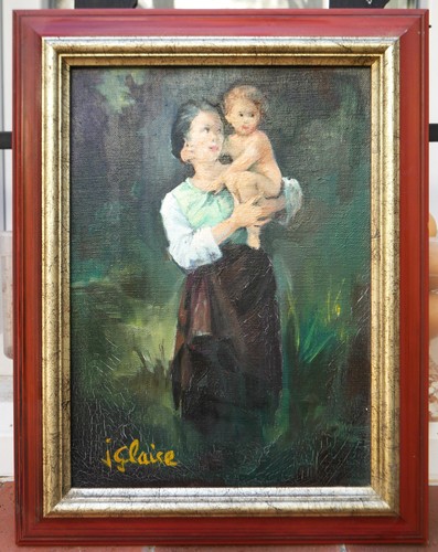 Tableau signé glaise mère - tableau,