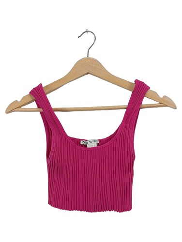 Zara top femmes rose côtelé - femmes,