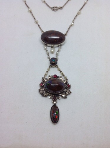 Collier opales perles fines - perles,