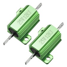 2pcs résistances puissance bobinées Montage châssis aluminium vert 25W 12k ohms