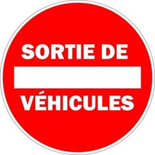 Autocollant sticker voiture porte portail garage sortie vehicule panneau