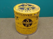 Pot ancien savon 3-33 déco usine garage pub 40's vintage french tin box