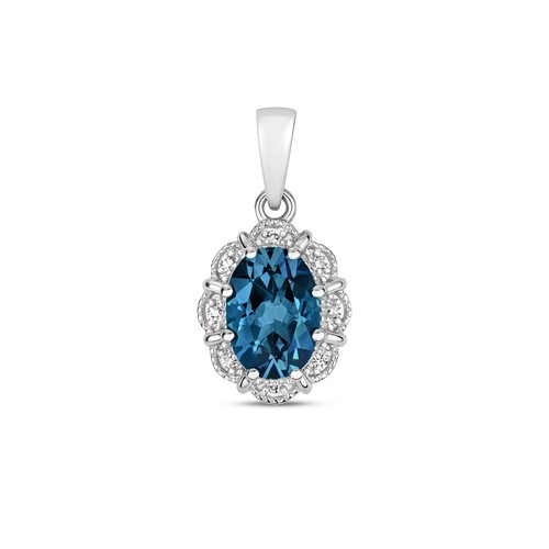 Collier pendentif ovale topaze