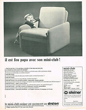 PUBLICITE ADVERTISING 094  1967  STEINER  fauteuil siège mini-club