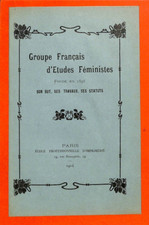 " GROUPE FRANÇAIS D' ETUDES FEMINISTES " BULLETIN  1904