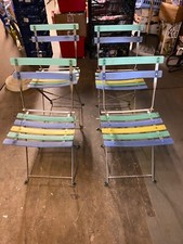 ANCIEN LOT DE 4  CHAISE DE PLAGE PLIANTE PVC PAS TABLE DE CAMPING CAR CARAVANE