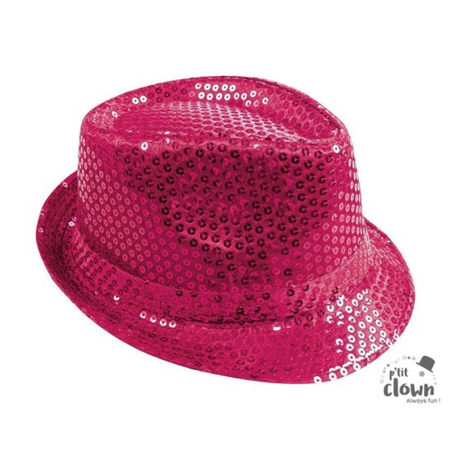 Chapeau paillettes rose - chapeau,