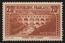 n°262, Pont du Gard, 20fr chaudron-clair, Type IIB, neuf ** sans charnière - TB