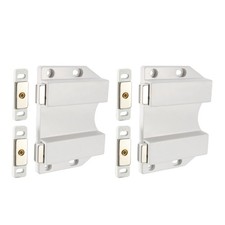 Double Magnét. Touche Capture Loquet Long Coup ABS Blanc Large Porte 2Pc