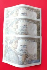 FRANCE - Série 3 billets 10 Francs "Mineur" 7-4-1949 (N° qui se suivent)