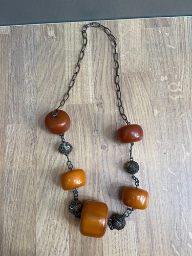 Collier ancien ambre - collier, ?
