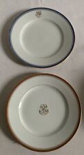 2 Assiettes Plates Porcelaine De Limoges Haviland Avec Monogramme 